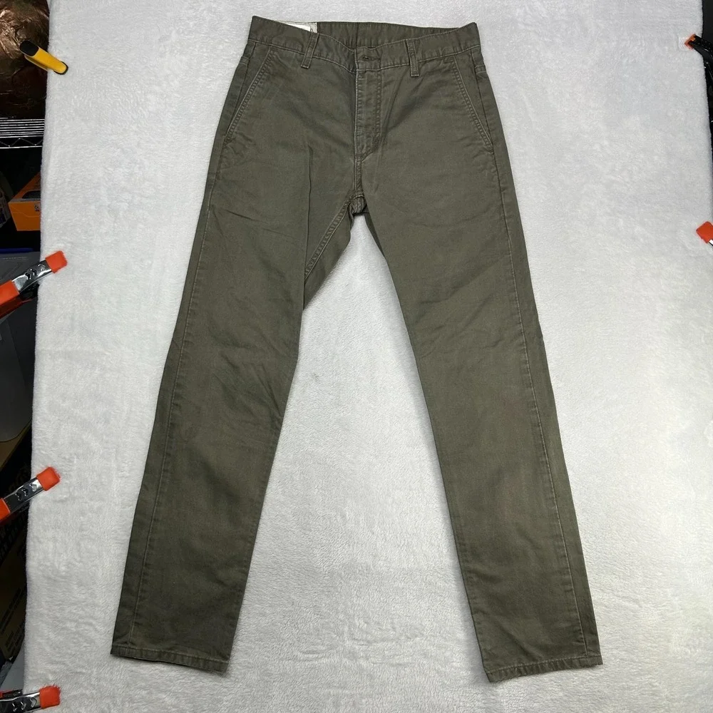 Levi's Slim Fit Chino Pants Men Olive Green Cotton Twill Classic Pockets - 29X30